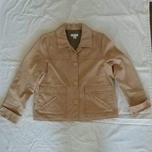 Christopher & Banks Tan ,Button Up, Lined Jacket, Long Sleeve  Women Size Medium
